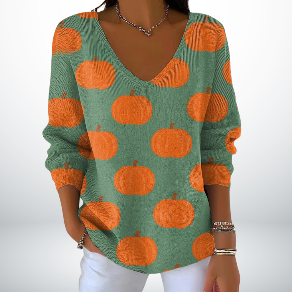Jolien – Comfortabele Gebreide Pullover met V-Hals