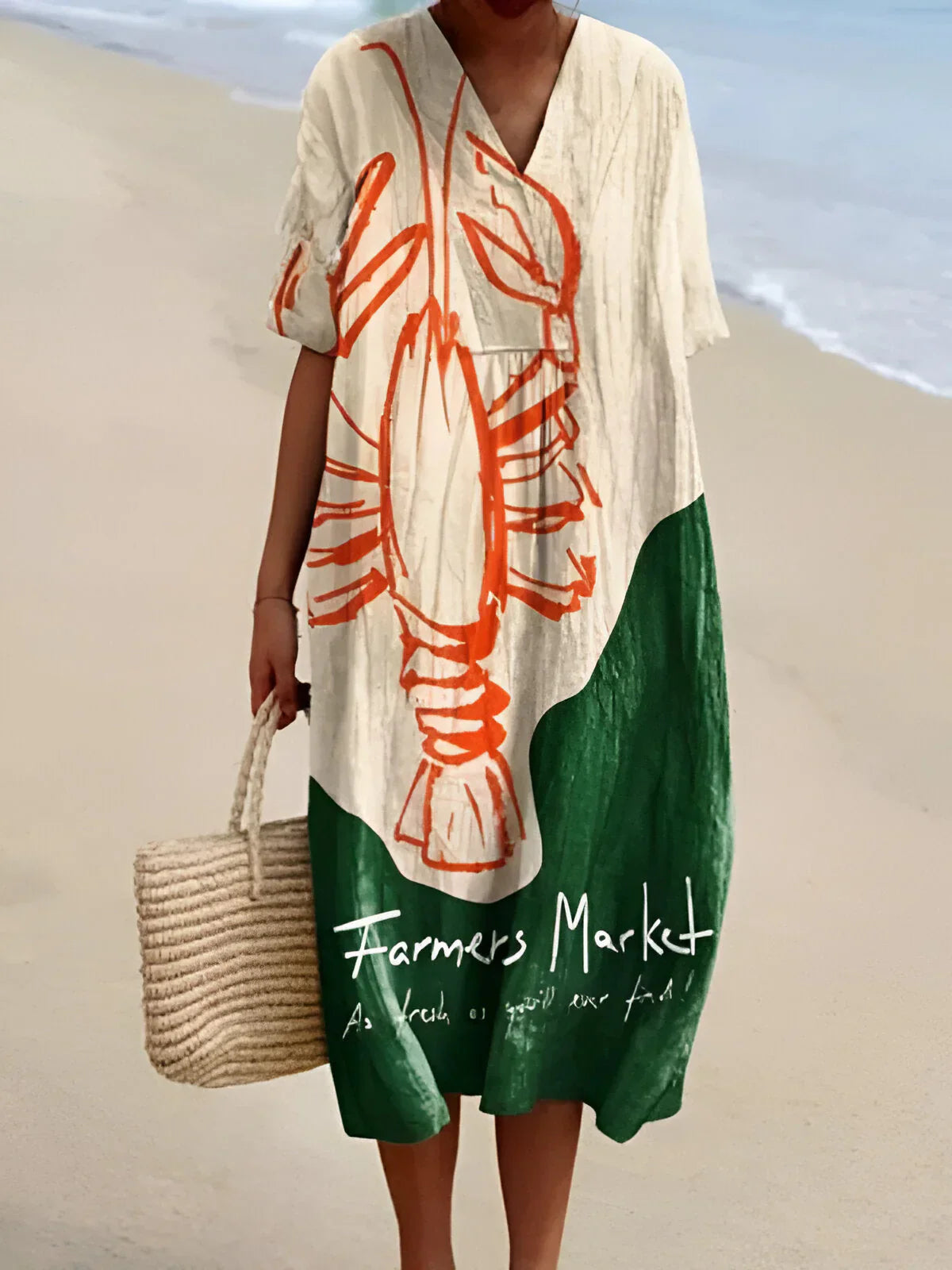 Colette | Grafische kreeftenjurk