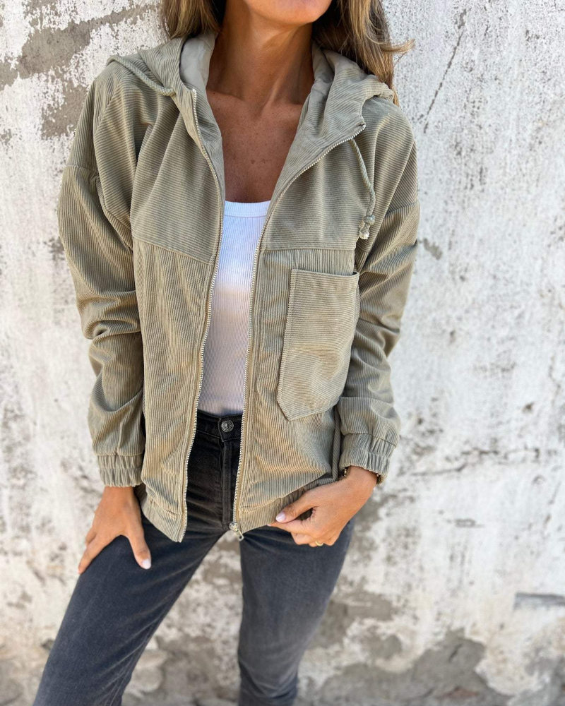Mirella™ — Corduroy Hoodie Jas