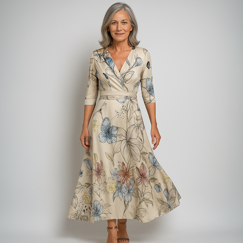 Emily™ — Stijlvolle Bloemen Omslagjurk