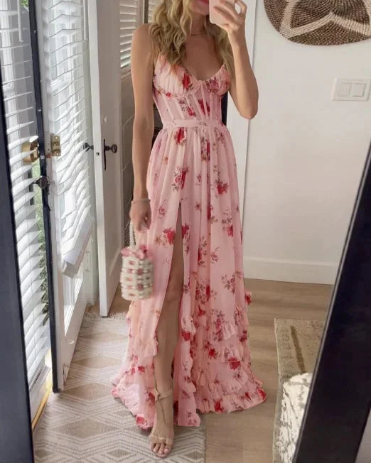 Sonja™ — Romantische Midi jurk met Bloemendetail