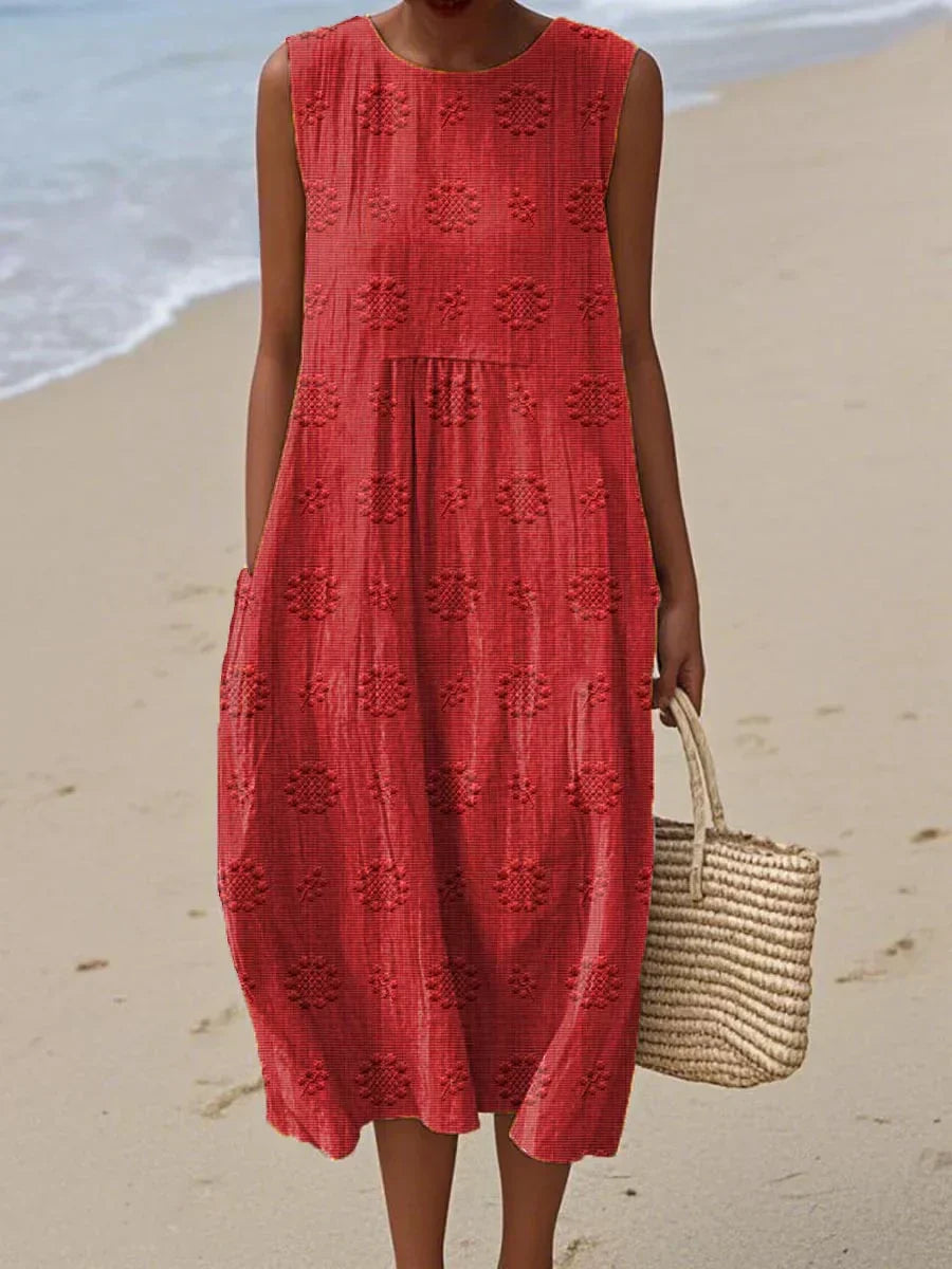 Rose™ — Elegante Mouwloze Jurk met Zakken