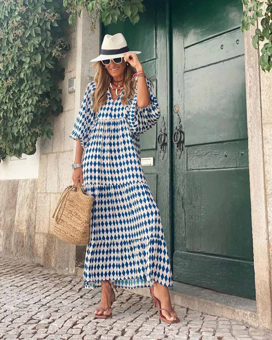 Elin™ — Boho Maxijurk van Katoen