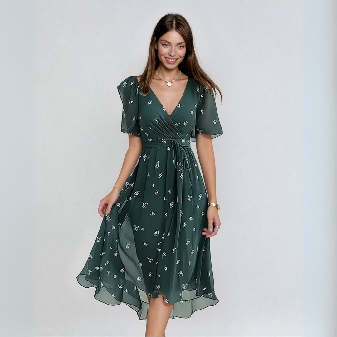 Lina™ — Elegante Jurk met Korte Mouwen