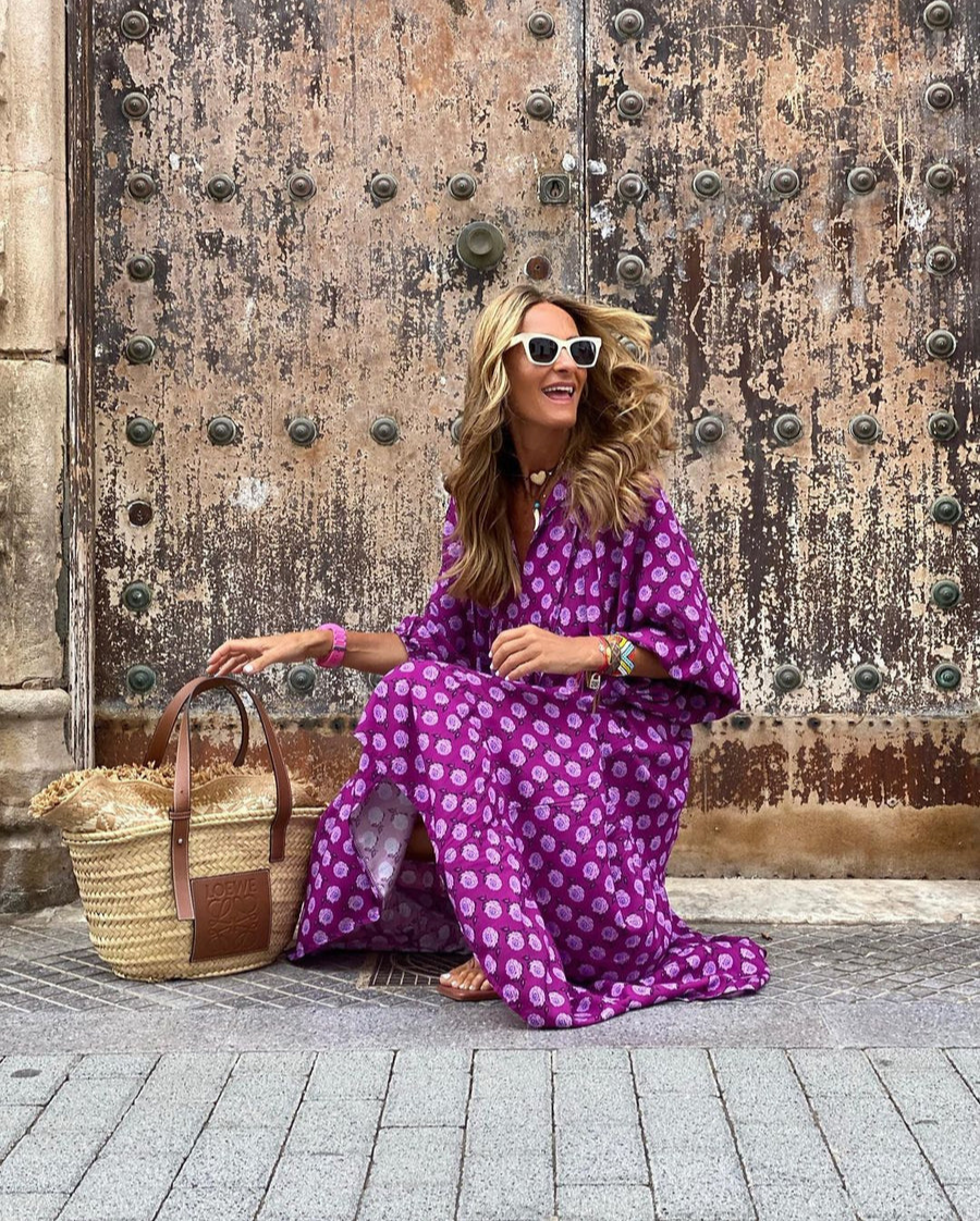 Elin™ — Boho Maxijurk van Katoen
