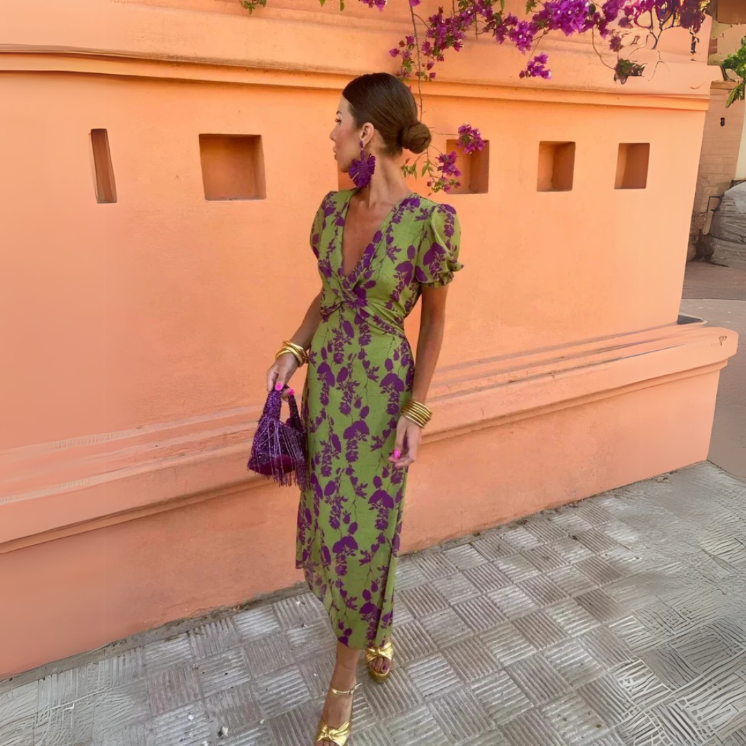 Danielle™ — Midi Jurk met Bloemenprint
