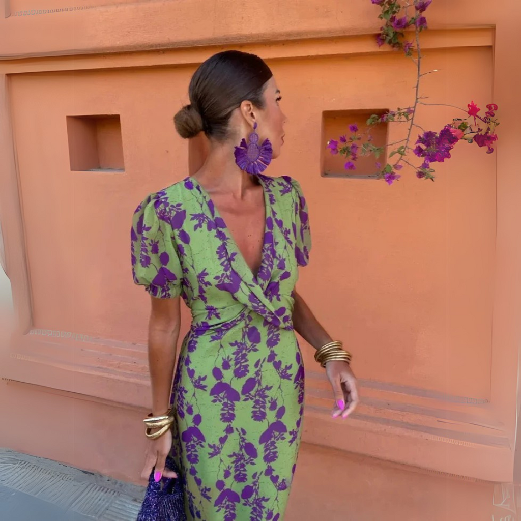 Danielle™ — Midi Jurk met Bloemenprint