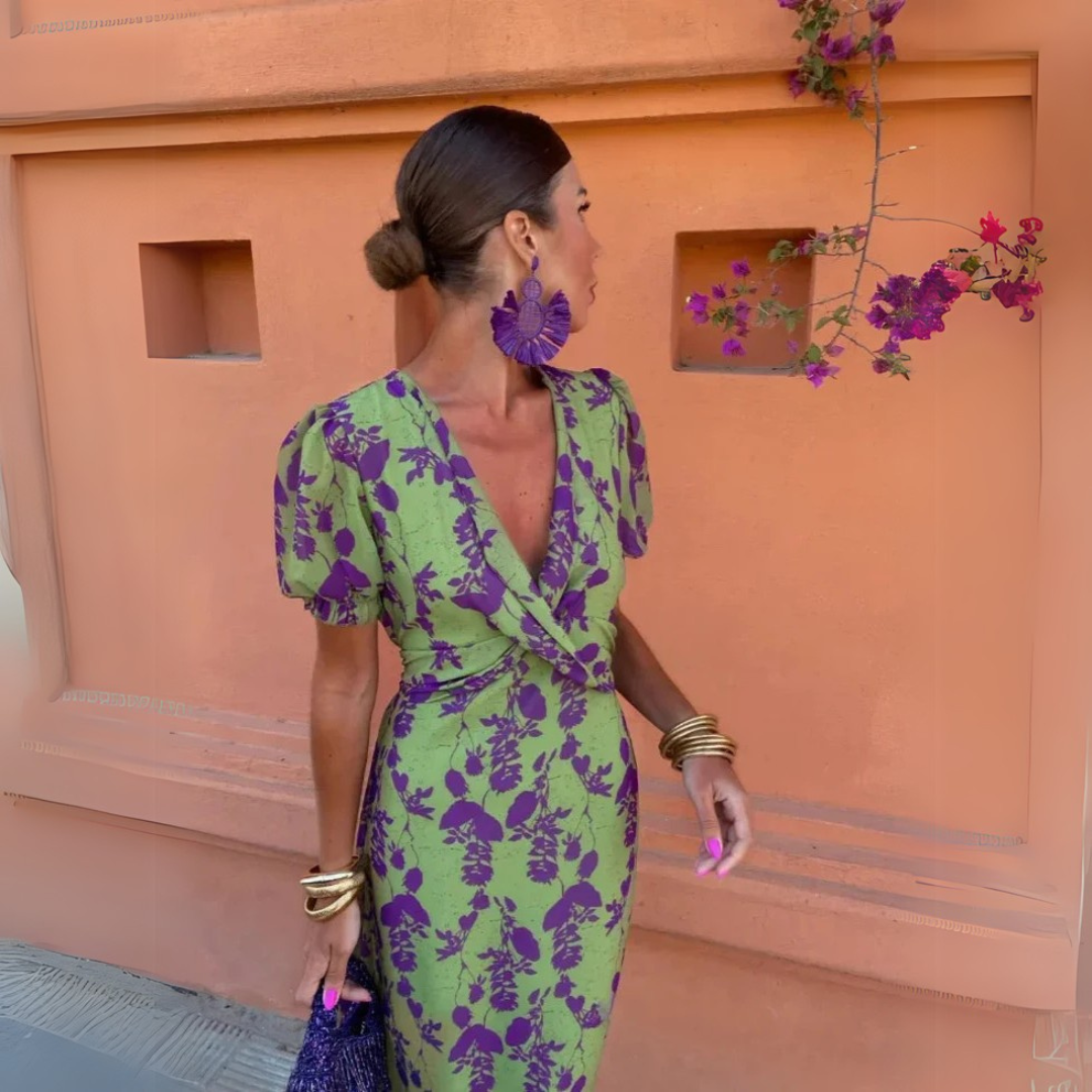 Danielle™ — Midi Jurk met Bloemenprint