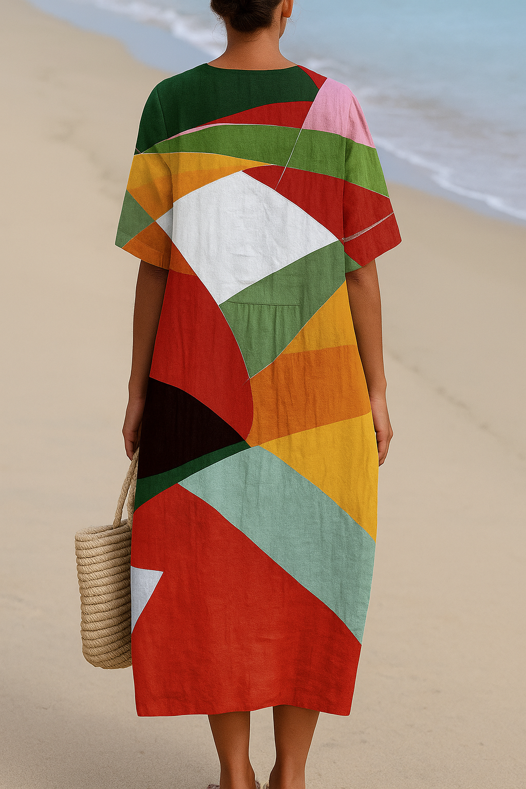 Solène II | Gestreepte multicolore jurk