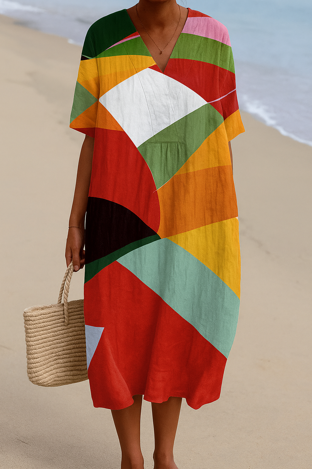Solène II | Gestreepte multicolore jurk
