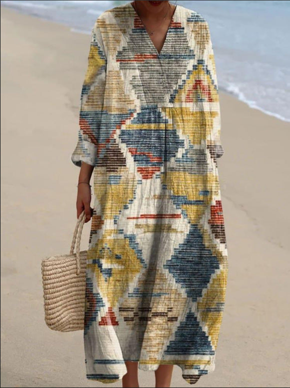 Naïa | Bohemien jurk met etnische patronen
