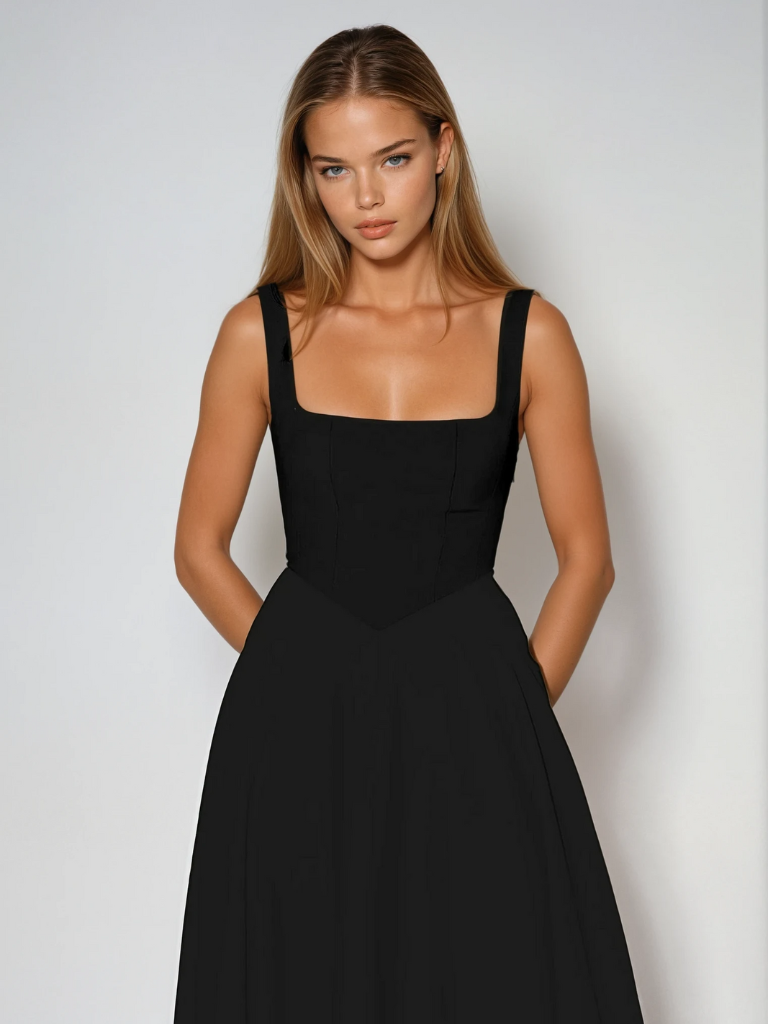 Scarlett™ — Elegante Midi Jurk met Italiaanse Allure