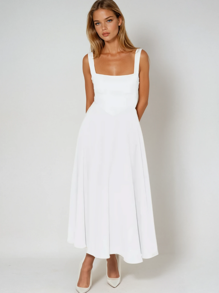Scarlett™ — Elegante Midi Jurk met Italiaanse Allure