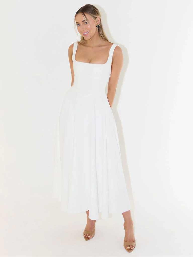 Scarlett™ — Elegante Midi Jurk met Italiaanse Allure
