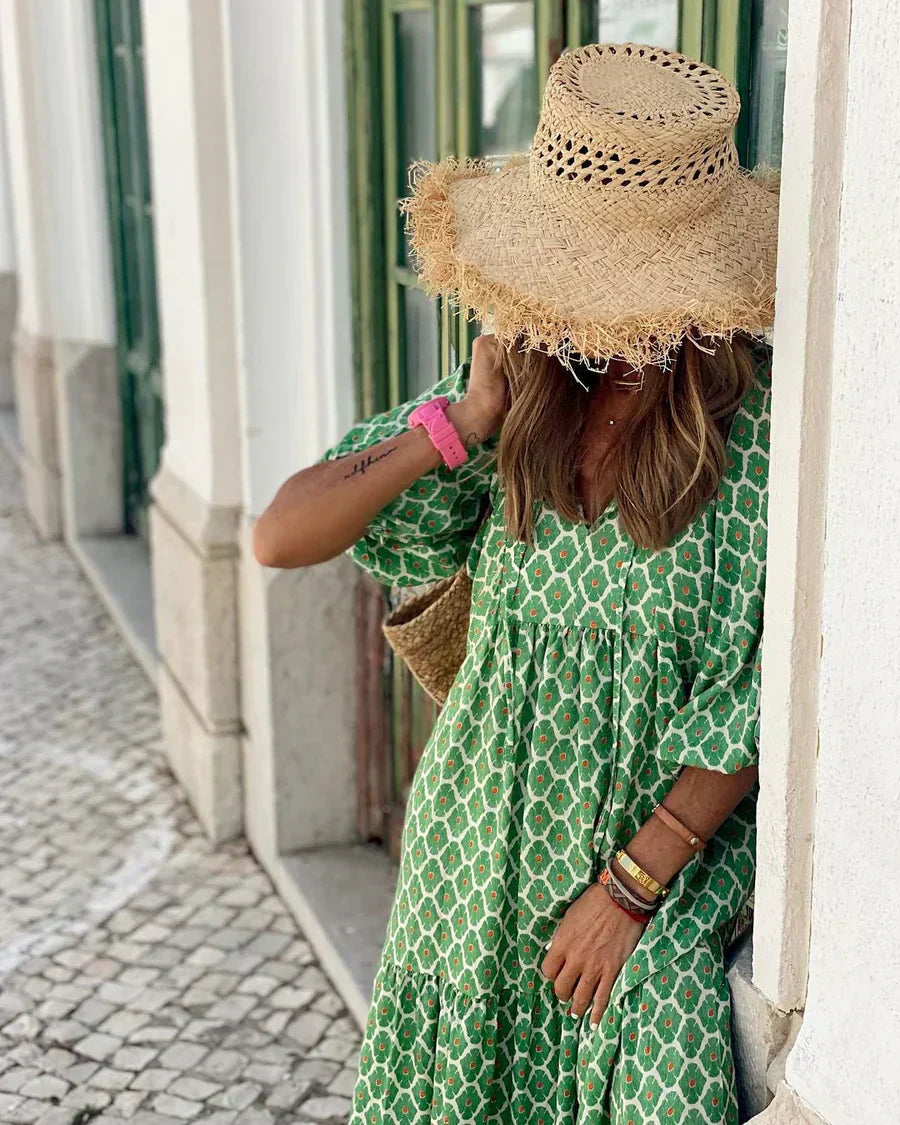 Fleur™ — Luchtige Boho Maxijurk met Zomerse Flair