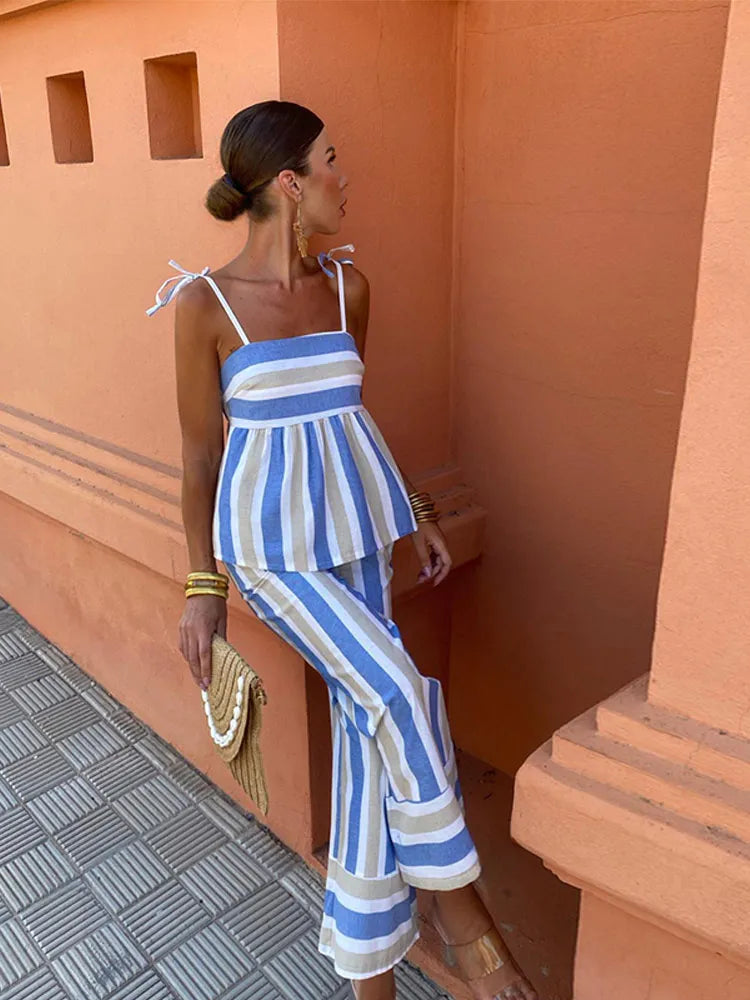 Hanne™ — Zomerse Set met Print & Pantalon
