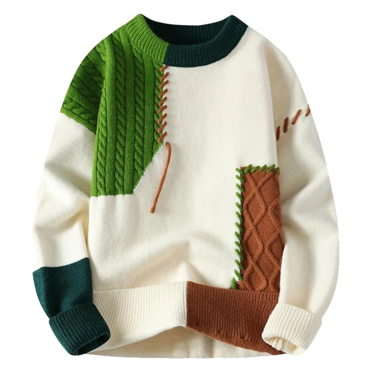 Ezaro - Patchwork Trui met Karakter