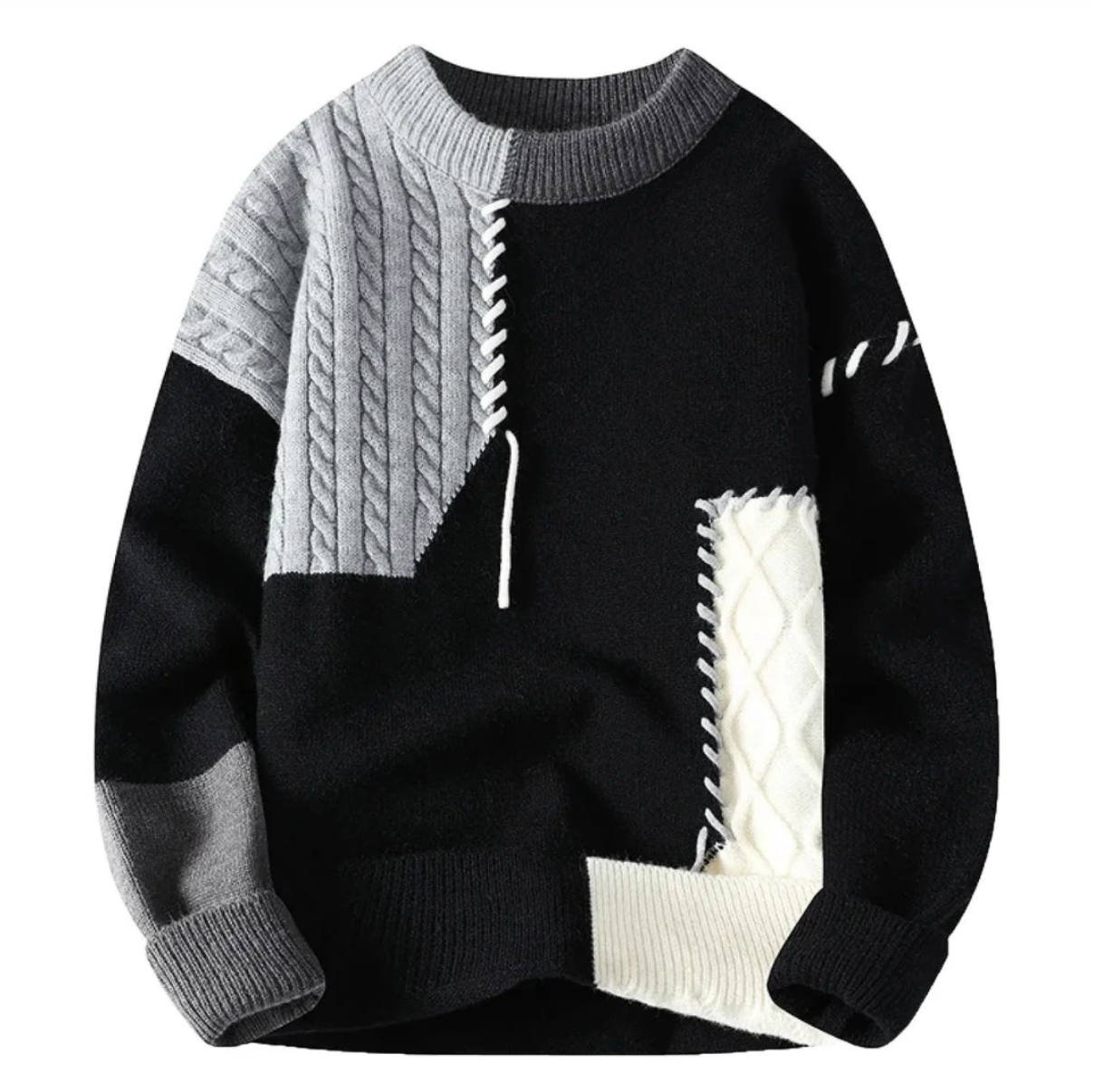 Ezaro - Patchwork Trui met Karakter