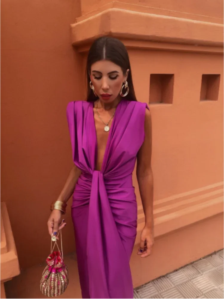 Moriah™ — Vloerlange Jurk met Elegante Plissé