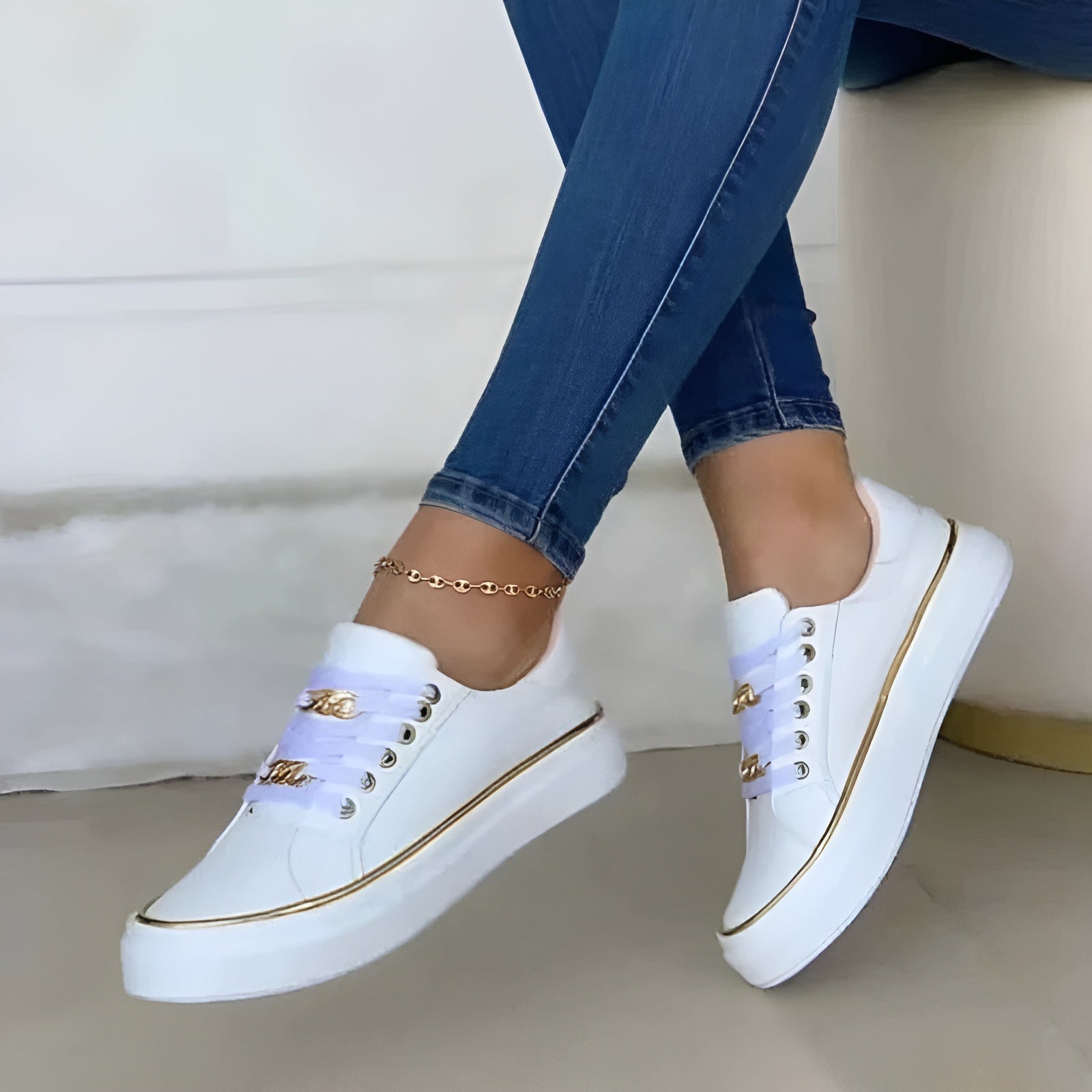 Aveline™ | Comfort Sneakers met Kettingdetail