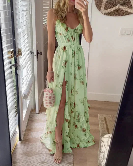 Sonja™ — Romantische Midi jurk met Bloemendetail