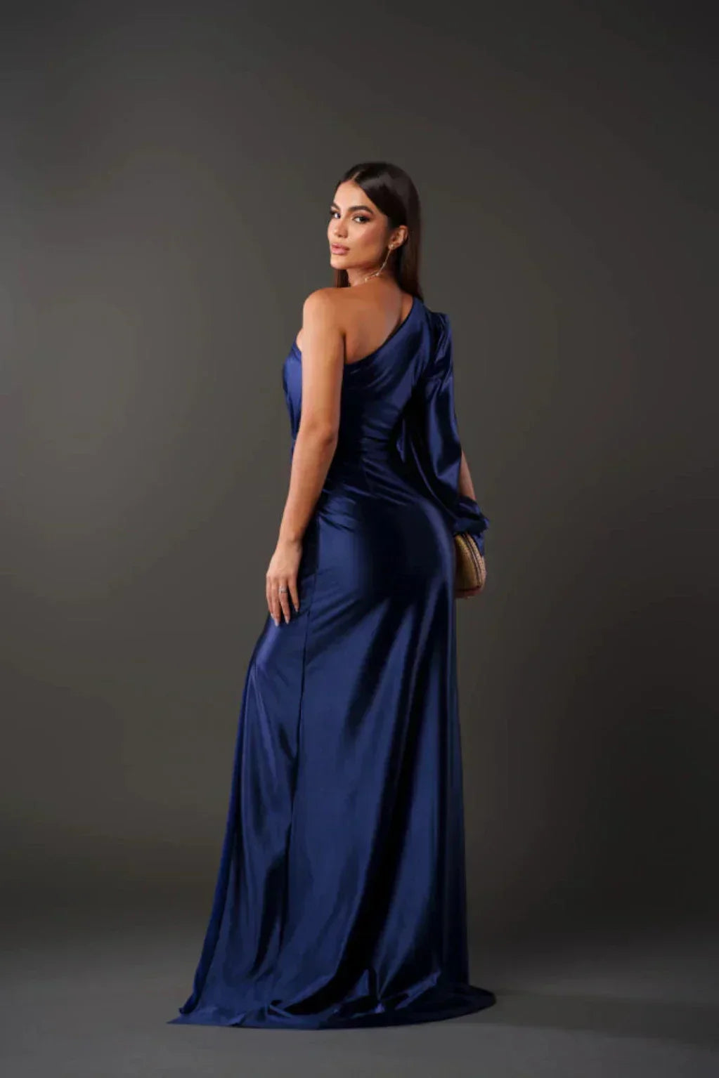Valeria™ — Satijnen One-Shoulder Jurk
