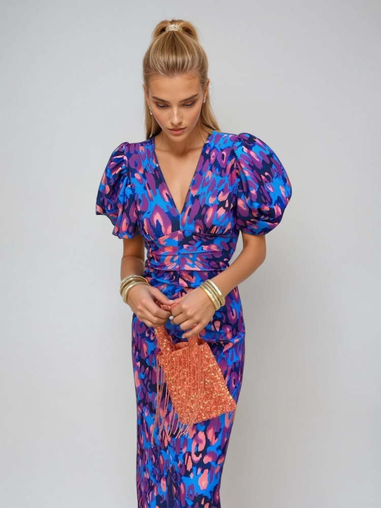Arielle™ — Vrouwelijke Zomerjurk met Plooimouwen
