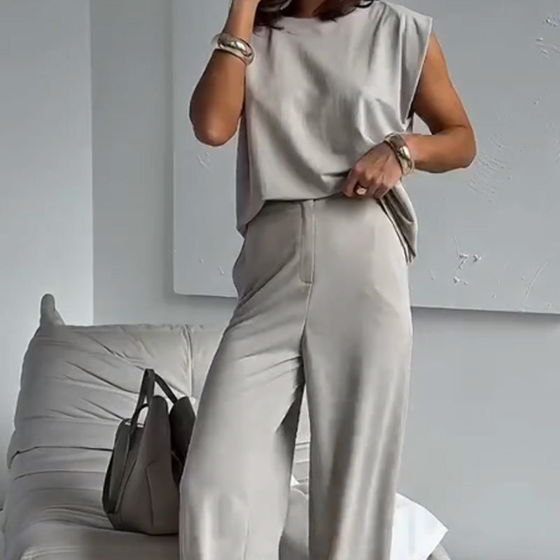 Camille™ — Zomer Set met T-shirt & Wijde Broek